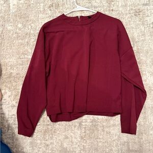 Mng Casual Chic Maroon Long sleeve cropped Blouse for Women size M